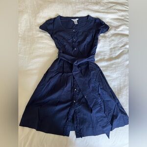 Vintage Lily Pulitzer Cotton Button Dress in Navy